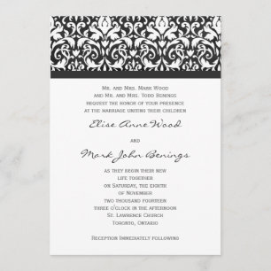 Damask Wedding Invitation Template