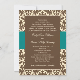 Damask Wedding Invitation Template