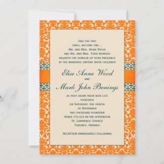 Damask Wedding Invitation Template