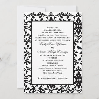 Damask Wedding Invitation Template
