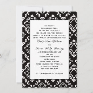 Damask Wedding Invitation Template