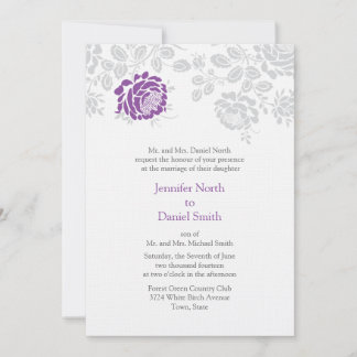 Damask Wedding Invitations Lavender And Grey