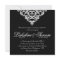 Damask Wedding Invite Diamond Sparkle Silver Lace