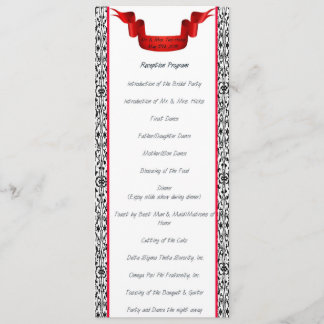 Damask Wedding Reception Program Programme