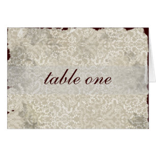 Damask Wedding Reception Table Cards, Brown