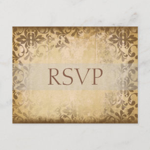 Damask Wedding RSVP Cards or Reply Cards