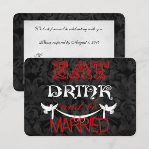 Damask Wedding RSVP Invitation