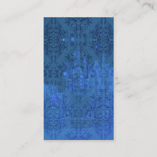 Damask Wildflowers, Angel's Castle in Blue Business Card (Front)
