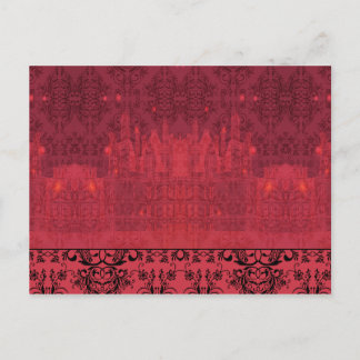 Damask Wildflowers, ANGEL'S CASTLE in Red & Pink Postcard