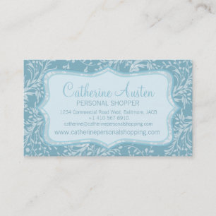 Damask wildflowers everyday blue business card