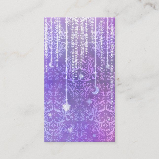 Damask Wildflowers, MADAM VALESKA in Purple Business Card (Front)