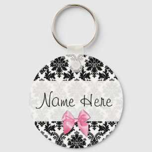 Damask with bow keychain