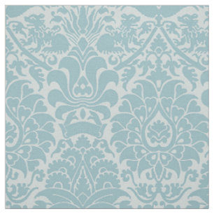 Damask with Lions, Sea Glass Fabric