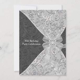 Damask Womans 30th Birthday Party Invitation