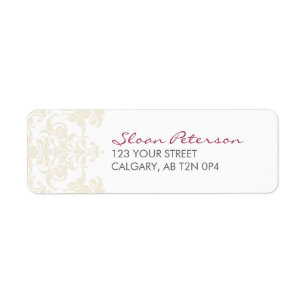 Damask Yellow Address Label