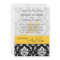 Damask Yellow Monogram Names Wedding Invitation
