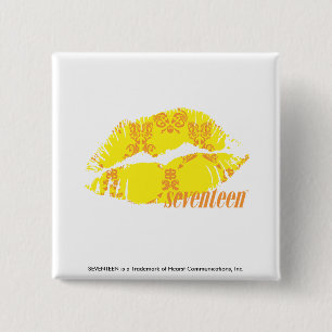 Damask Yellow-Orange 15 Cm Square Badge