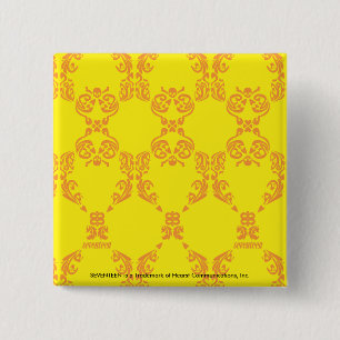 Damask Yellow-Orange 15 Cm Square Badge