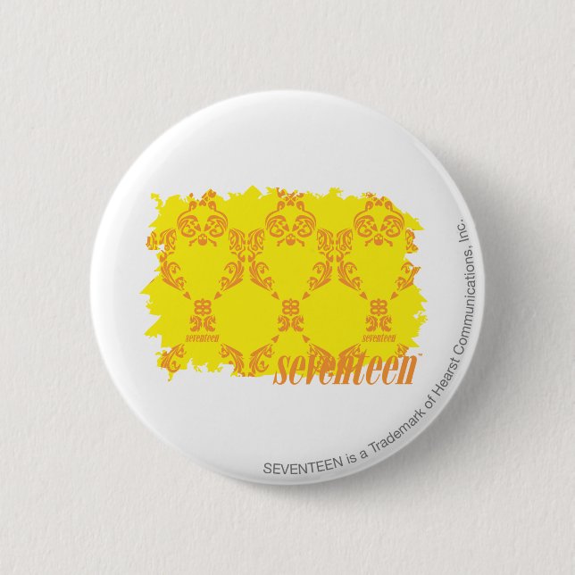 Damask Yellow-Orange 2 6 Cm Round Badge (Front)