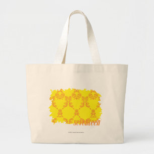 Damask Yellow-Orange 2 Large Tote Bag