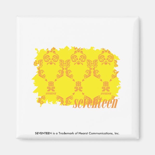 Damask Yellow-Orange 2 Magnet (Front)