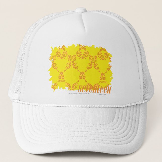 Damask Yellow-Orange 2 Trucker Hat (Front)