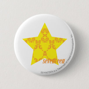 Damask Yellow-Orange 3 6 Cm Round Badge