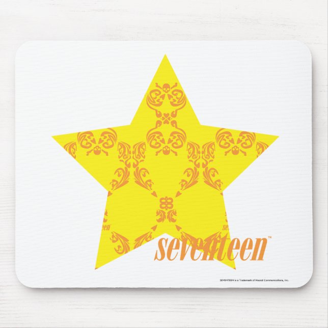 Damask Yellow-Orange 3 Mouse Mat (Front)