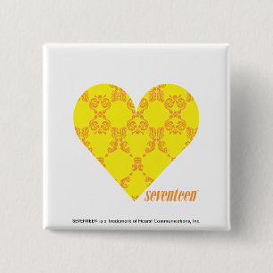 Damask Yellow-Orange 4 15 Cm Square Badge