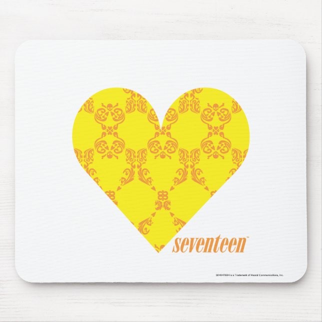 Damask Yellow-Orange 4 Mouse Mat (Front)