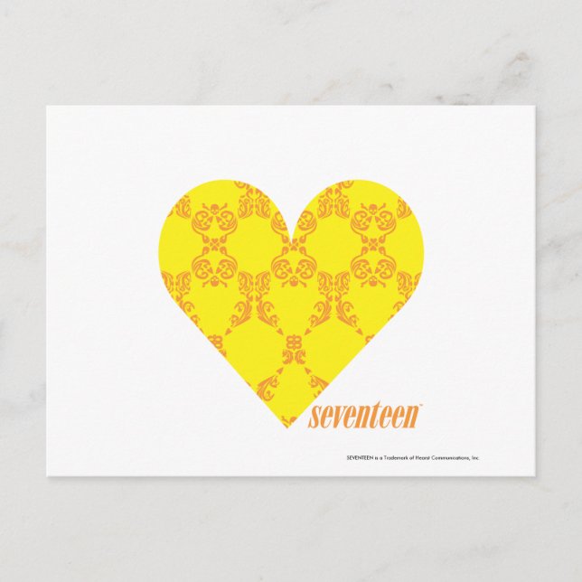 Damask Yellow-Orange 4 Postcard (Front)