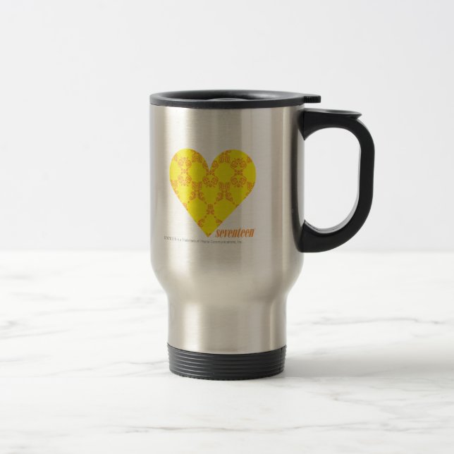 Damask Yellow-Orange 4 Travel Mug (Right)