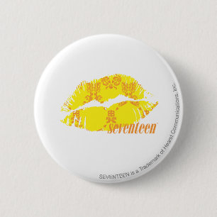 Damask Yellow-Orange 6 Cm Round Badge