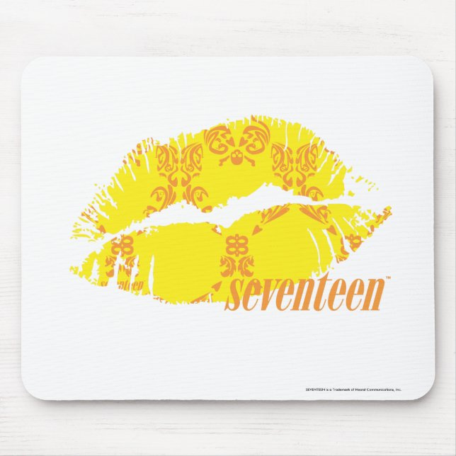 Damask Yellow-Orange Mouse Mat (Front)