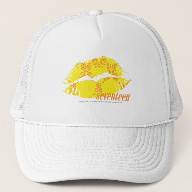 Damask Yellow-Orange Trucker Hat (Front)