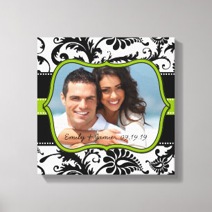 Damask Your Photo Wrapped Canvas