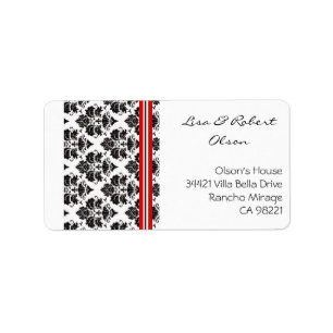 Damasks in elegante red Address Label