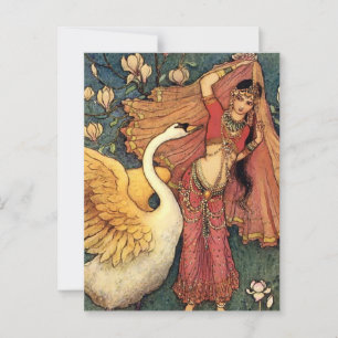 “Damayanti and the Swan” by Warwick Goble Postcard