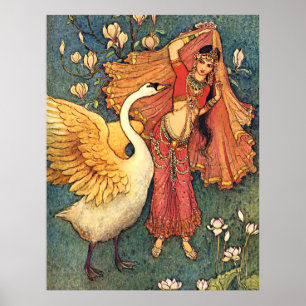 Damayanti and the Swan Poster
