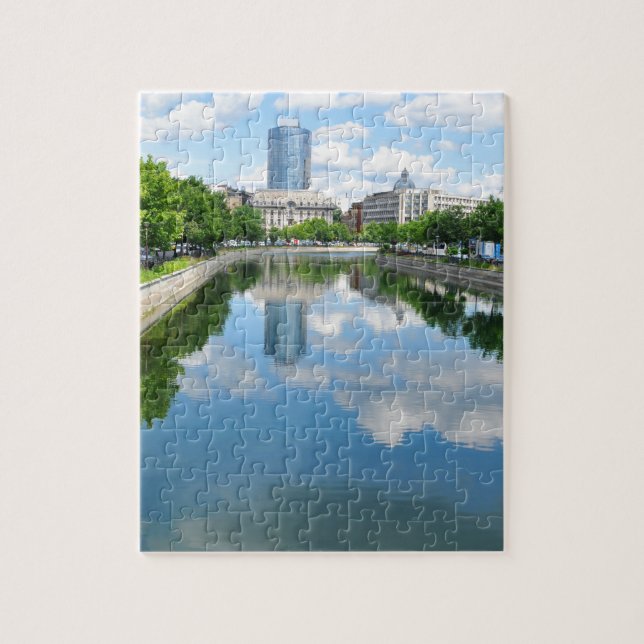 Dambovita river in Bucharest, Romania Jigsaw Puzzle (Vertical)