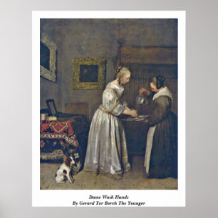 Dame Wash Hands By Gerard Ter Borch The Younger Poster