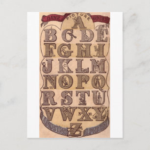 Dame Wonder's Amusing Alphabet Postcard