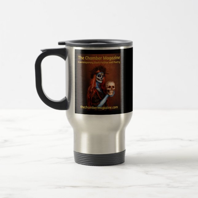 Damnatia--The Chamber Magazine's Logo Travel Mug (Left)