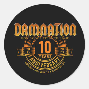 DAMNATION 10 Year Anniversary Classic Round Sticker