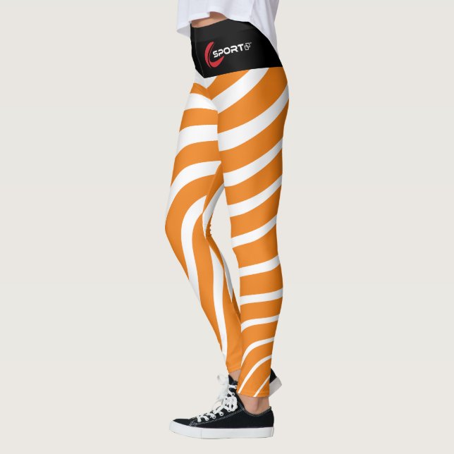 Damonti Sportswear Zebra Orange Leggings (Left)