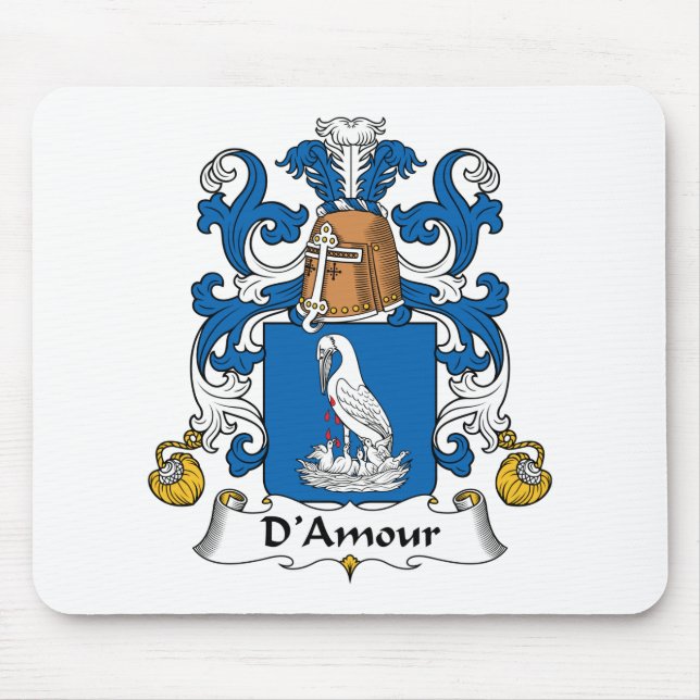 D'Amour Family Crest Mouse Mat (Front)