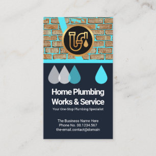 Damp Walls Water Seepage Home Plumbing Service Business Card