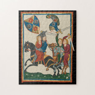 Damsel In Distress, 14th Century Mediaeval Art Jigsaw Puzzle