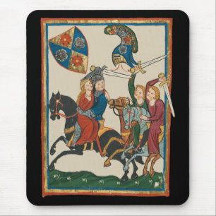 Damsel In Distress, 14th Century Mediaeval Art Mouse Mat