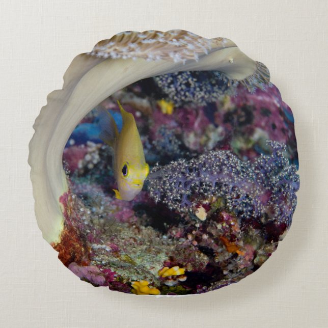 Damselfish Throw Pillow (Front)